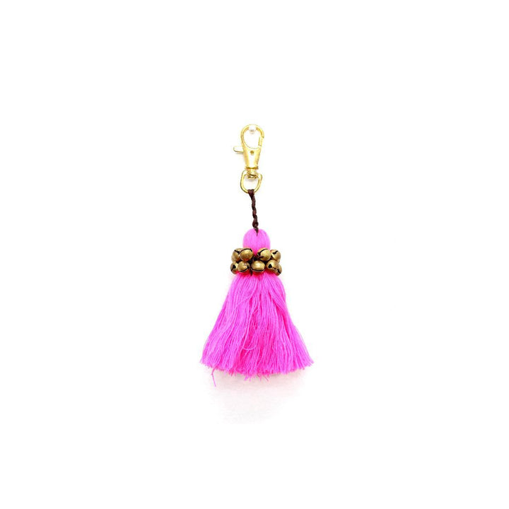 Tassel With Bells Zipper Pull - Thailand-Lumily-Pink-Lumily MZ Fair Trade Nena & Co Hiptipico Novica Lucia's World emporium