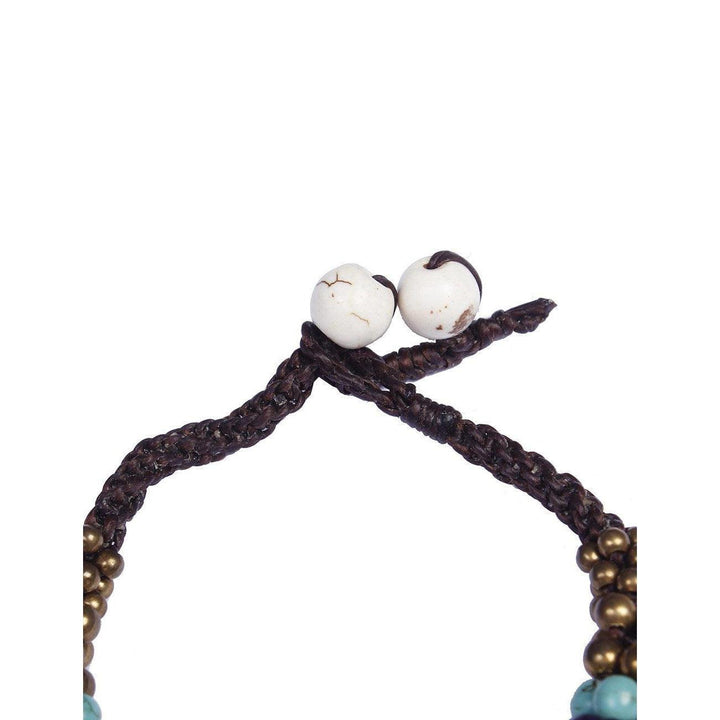 Cluster Brass Bead & Stone Bracelet - Thailand-Bracelets-Lumily-Lumily MZ Fair Trade Nena & Co Hiptipico Novica Lucia's World emporium