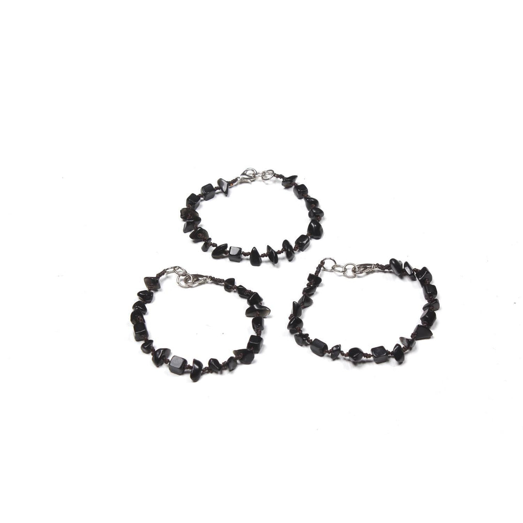 BUNDLE: Black Handmade Stone Bracelet 3 pieces - Thailand-Bracelets-Lumily-Lumily MZ Fair Trade Nena & Co Hiptipico Novica Lucia's World emporium