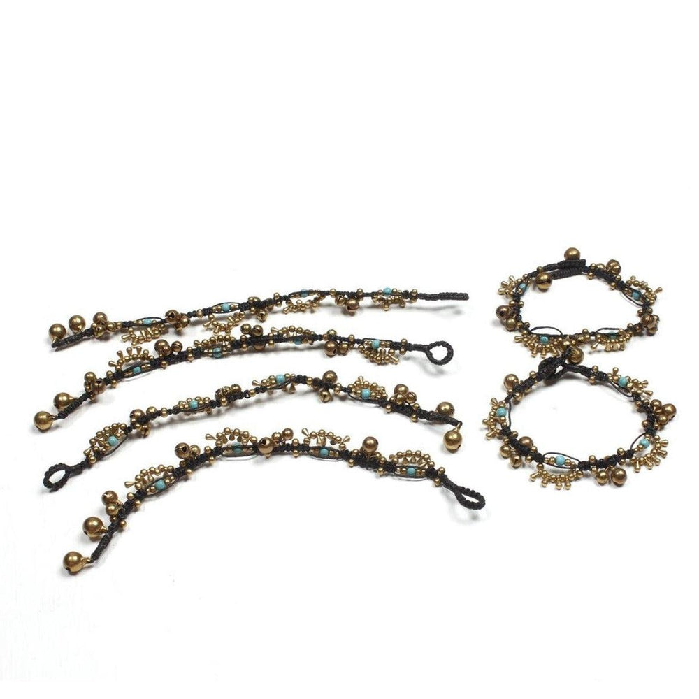 BUNDLE: Brass Braided Adjustable Stone Bracelet 6 Pieces - Thailand-Bracelets-Lumily-Lumily MZ Fair Trade Nena & Co Hiptipico Novica Lucia's World emporium