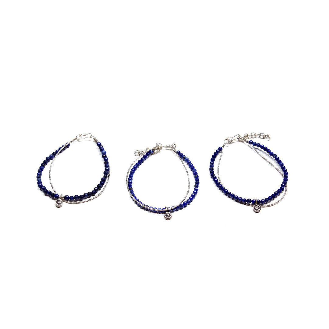 BUNDLE: Bead Purple Bracelet And Heart Charm 3 Pieces - Thailand-Bracelets-Lumily-Lumily MZ Fair Trade Nena & Co Hiptipico Novica Lucia's World emporium