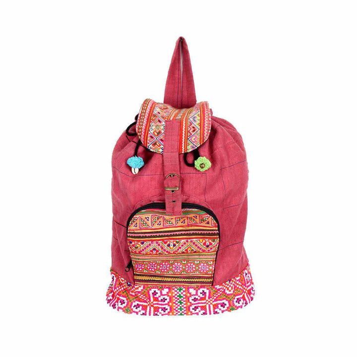 Sustainable Made Cross-Stitch Backpack- Thailand-Bags-Lumily-Lumily MZ Fair Trade Nena & Co Hiptipico Novica Lucia's World emporium
