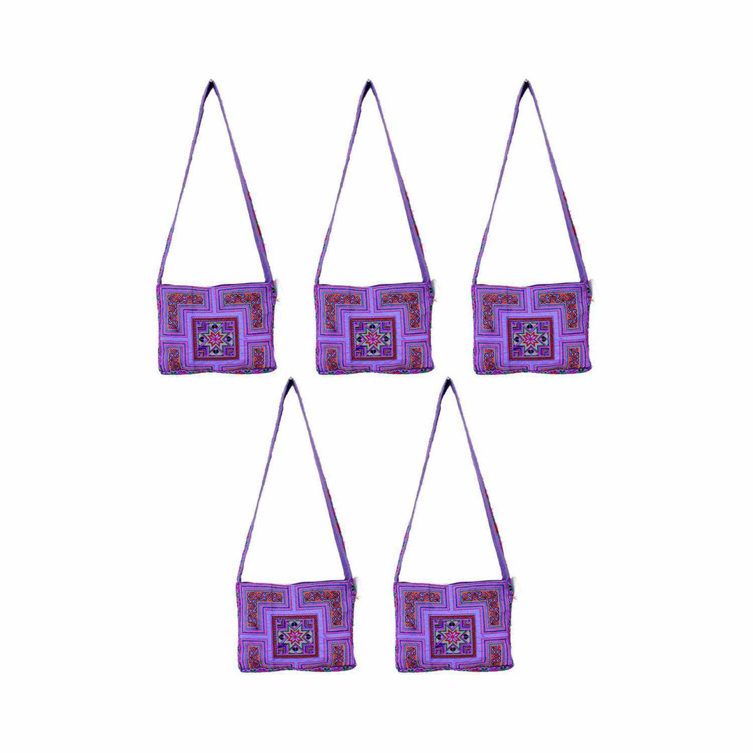 BUNDLE: Star Cross-body Bag 5 Pieces (Purple) - Thailand-Bags-Lumily-Lumily MZ Fair Trade Nena & Co Hiptipico Novica Lucia's World emporium