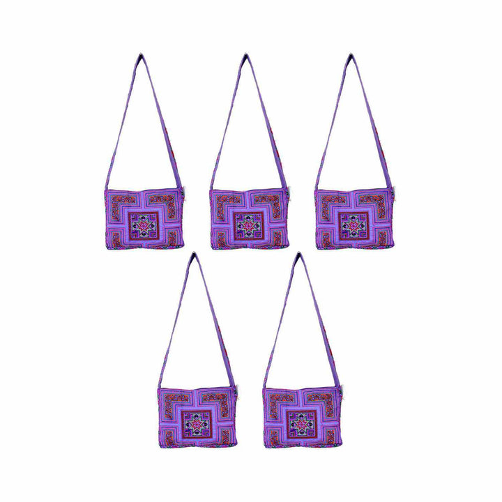 BUNDLE: Star Cross-body Bag 5 Pieces (Purple) - Thailand-Bags-Lumily-Lumily MZ Fair Trade Nena & Co Hiptipico Novica Lucia's World emporium