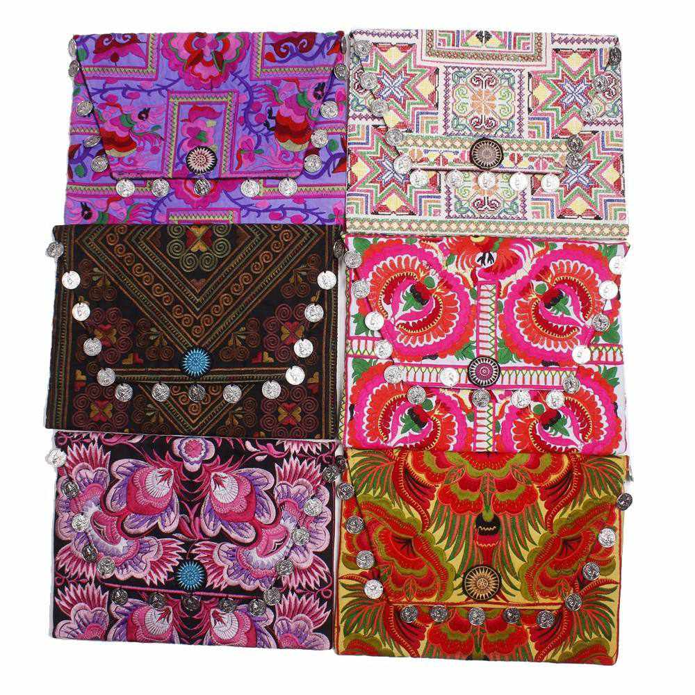 BUNDLE: Embroidered Coin Clutch Bag 6 Pieces - Thailand-Bags-Lumily-Lumily MZ Fair Trade Nena & Co Hiptipico Novica Lucia's World emporium