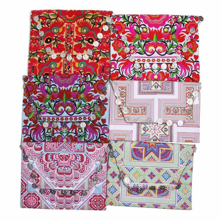 BUNDLE: Boho-chic Clutch Bag 6 Pieces - Thailand-Bags-Lumily-Clutch-Lumily MZ Fair Trade Nena & Co Hiptipico Novica Lucia's World emporium