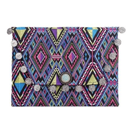 Hmong Embroidered Carnival Coin Clutch | iPad Bag - Thailand-Bags-Lumily-Geometric-Lumily MZ Fair Trade Nena & Co Hiptipico Novica Lucia's World emporium