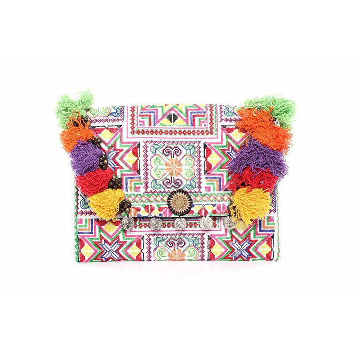 Embroidered Multi Tassel Clutch Bag | IPad Case - Thailand-Bags-Lumily-Star-Lumily MZ Fair Trade Nena & Co Hiptipico Novica Lucia's World emporium