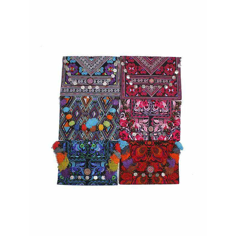 BUNDLE: Ethically Handmade Boho Clutch Bag | iPad Table Bag - 6 Pieces - Thailan-Bags-Lumily-Lumily MZ Fair Trade Nena & Co Hiptipico Novica Lucia's World emporium