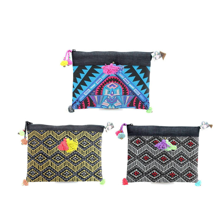 BUNDLE: Embroidered Clutch 3 Piece - Thailand-Bags-Lumily-Lumily MZ Fair Trade Nena & Co Hiptipico Novica Lucia's World emporium
