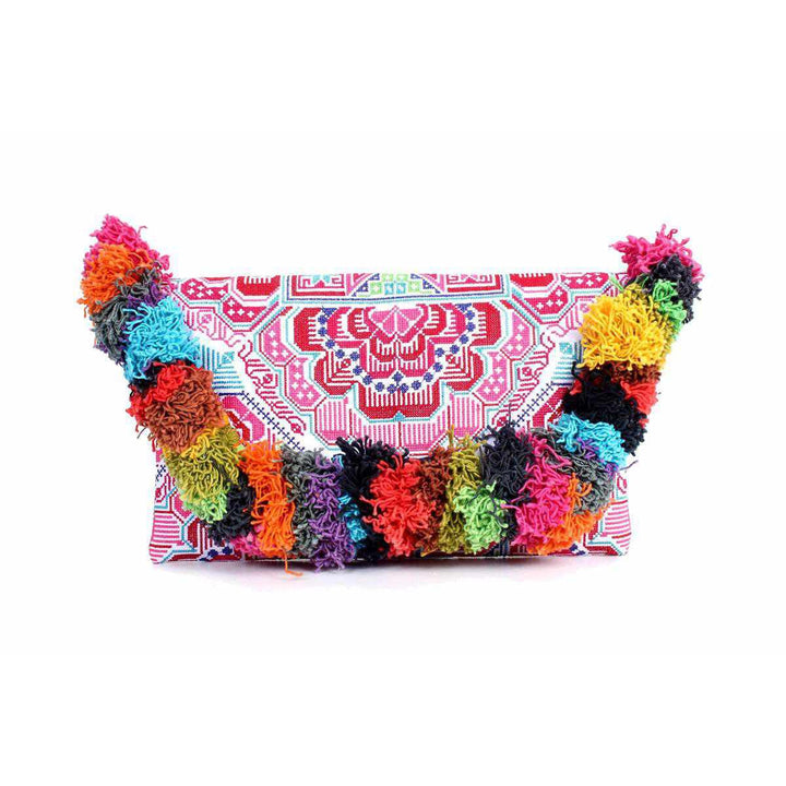 Lotus Star Embroidered Clutch Bag - Thailand-Bags-Lumily-Pink-Lumily MZ Fair Trade Nena & Co Hiptipico Novica Lucia's World emporium