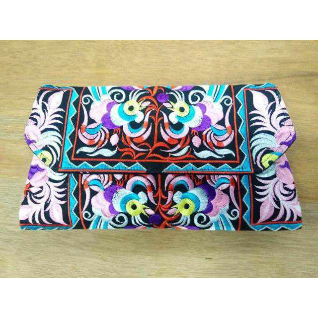 Embroidered Convertible Clutch | Crossbody Bag - Thailand-Bags-Lumily-Pink-Lumily MZ Fair Trade Nena & Co Hiptipico Novica Lucia's World emporium