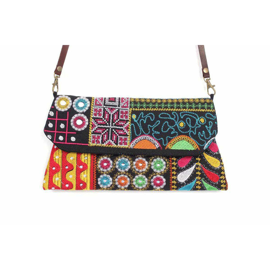 Embroidered Convertible Clutch | Crossbody Bag - Thailand-Bags-Lumily-Multicolor-Lumily MZ Fair Trade Nena & Co Hiptipico Novica Lucia's World emporium