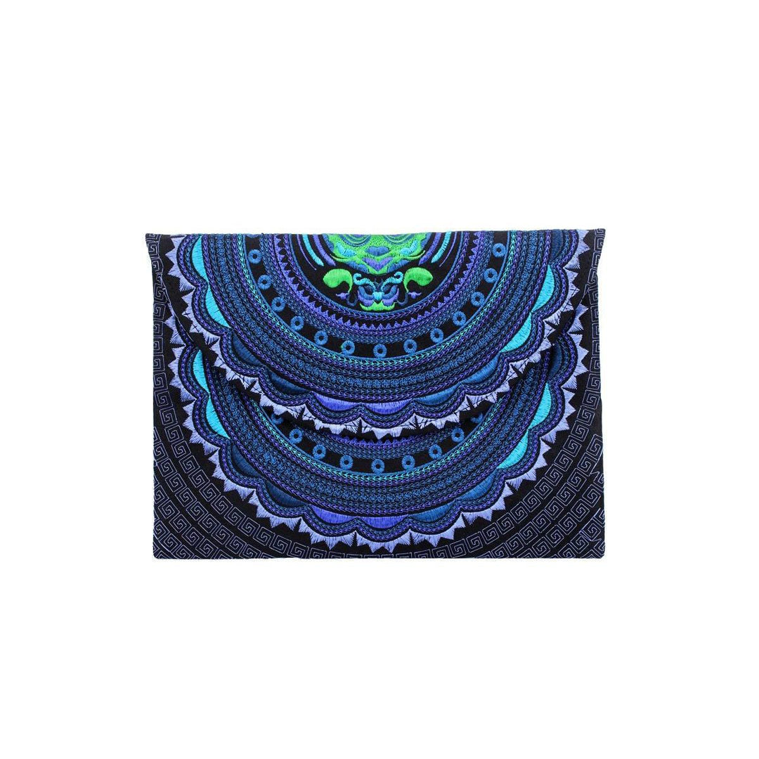 Boho Style Embroidered Clutch Bag - Thailand-Bags-Lumily-Blue-Lumily MZ Fair Trade Nena & Co Hiptipico Novica Lucia's World emporium