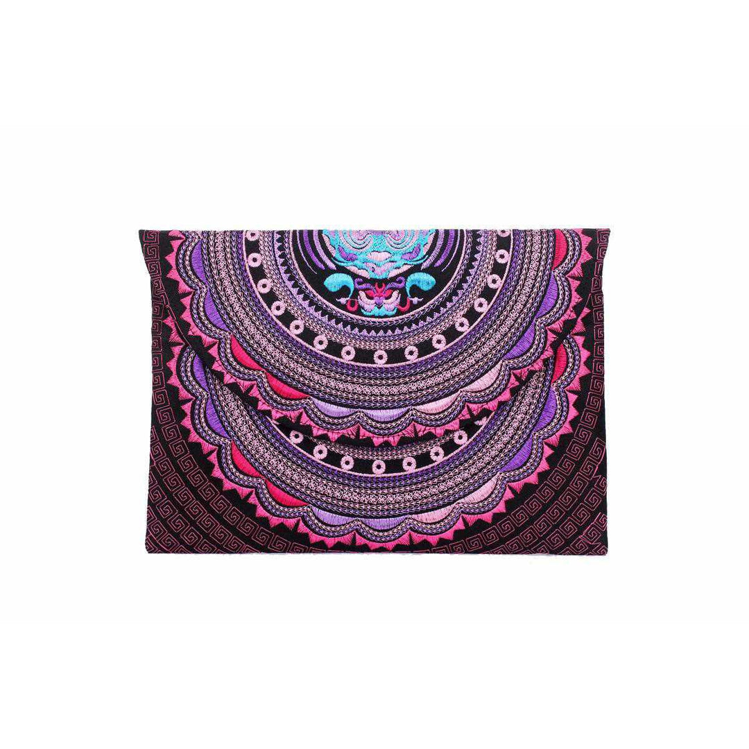 Boho Style Embroidered Clutch Bag - Thailand-Bags-Lumily-Purple-Lumily MZ Fair Trade Nena & Co Hiptipico Novica Lucia's World emporium