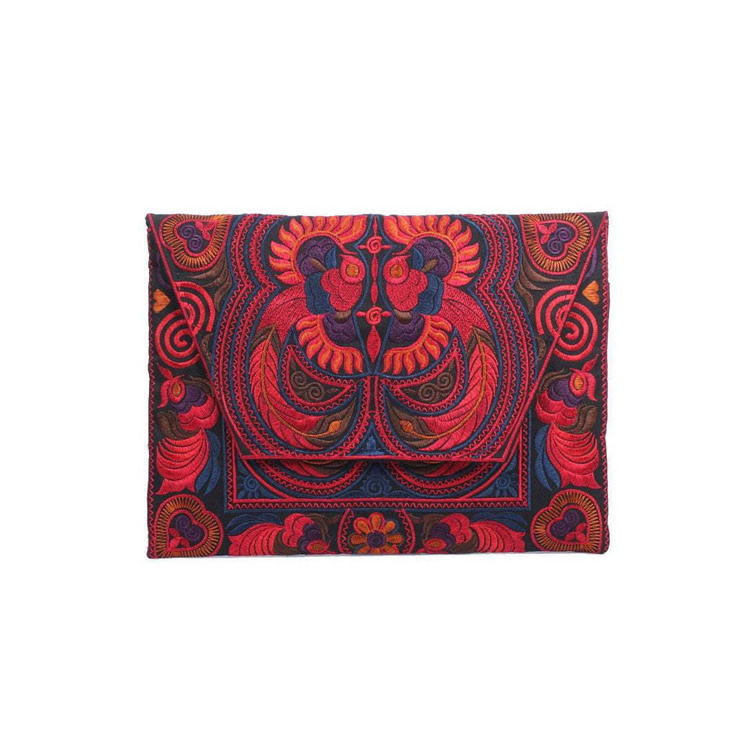 Boho Style Embroidered Clutch Bag - Thailand-Bags-Lumily-Red & Blue-Lumily MZ Fair Trade Nena & Co Hiptipico Novica Lucia's World emporium