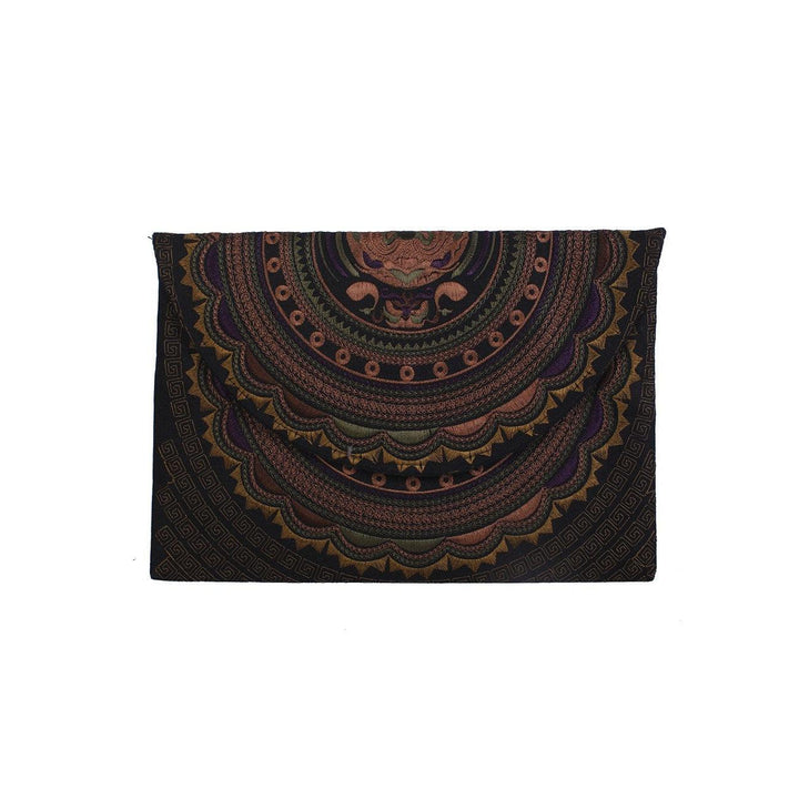 Boho Style Embroidered Clutch Bag - Thailand-Bags-Lumily-Mocha-Lumily MZ Fair Trade Nena & Co Hiptipico Novica Lucia's World emporium