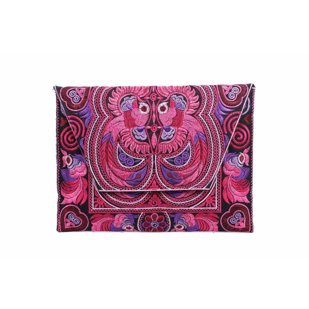 Boho Style Embroidered Clutch Bag - Thailand-Bags-Lumily-Pink-Lumily MZ Fair Trade Nena & Co Hiptipico Novica Lucia's World emporium