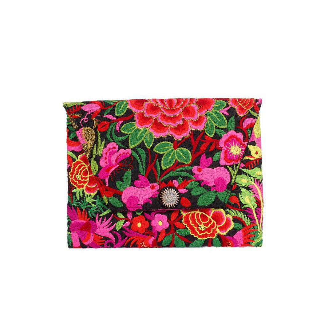 Boho Style Embroidered Clutch Bag - Thailand-Bags-Lumily-Midnight-Lumily MZ Fair Trade Nena & Co Hiptipico Novica Lucia's World emporium