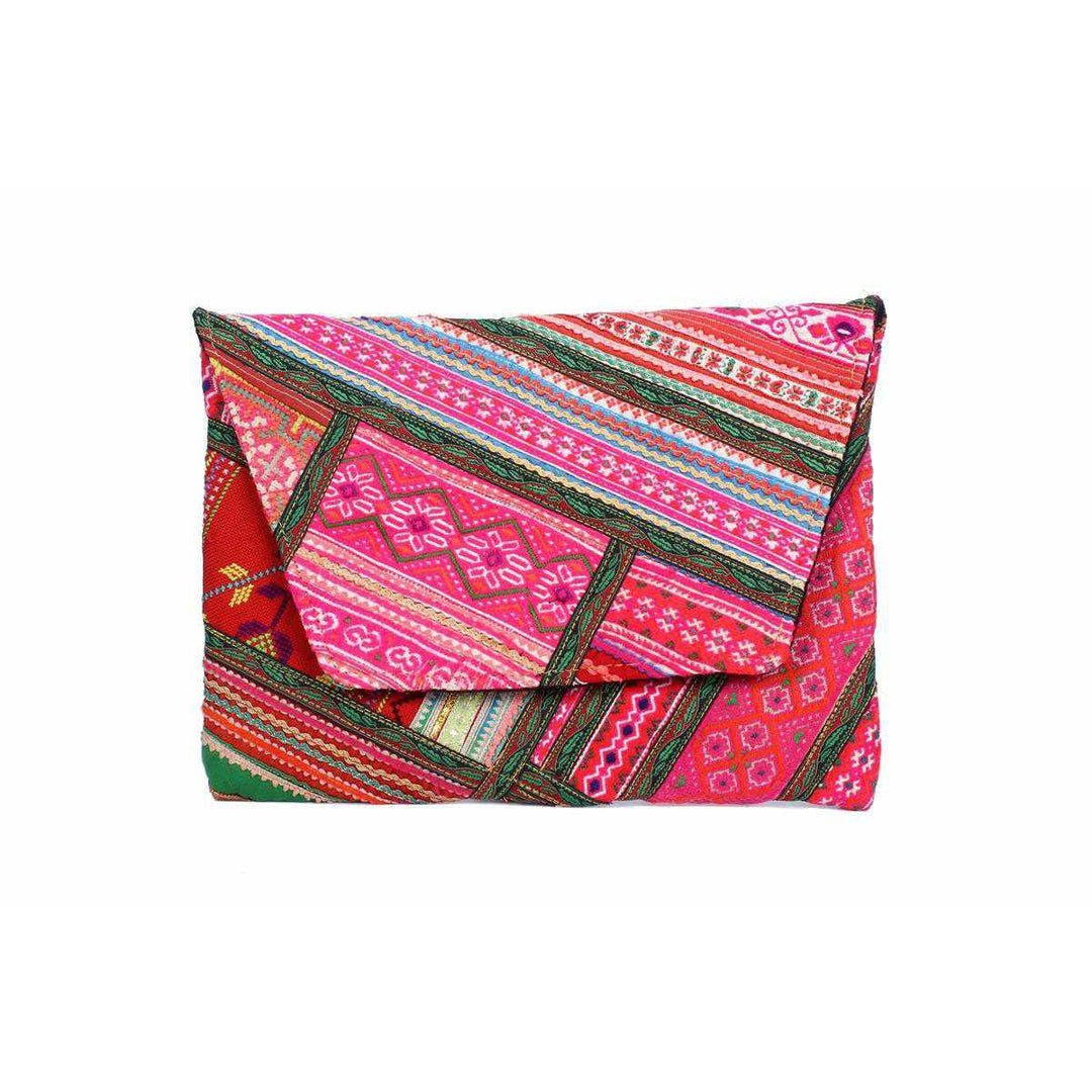 Vintage Upcycled Patchwork Clutch Bag | iPad Bag - Thailand-Bags-Lumily-Lumily MZ Fair Trade Nena & Co Hiptipico Novica Lucia's World emporium