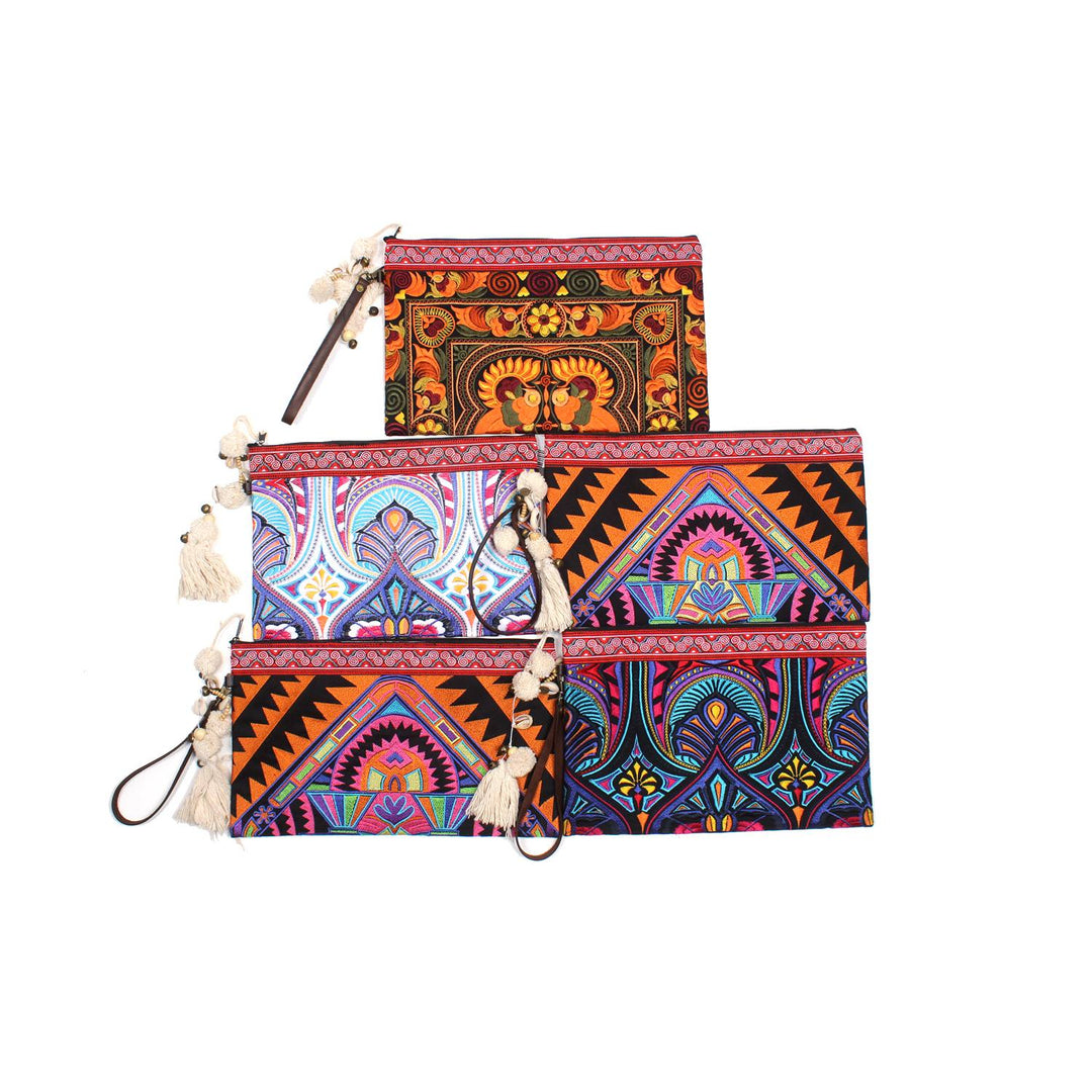 BUNDLE: Colorful Clutch Bag 5 Pieces - Thailand-Bags-Lumily-Lumily MZ Fair Trade Nena & Co Hiptipico Novica Lucia's World emporium