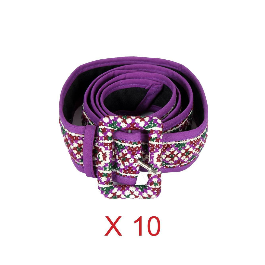 BUNDLE: Hill Tribe Handcrafted Embroidered Fabric Belt 10 Pieces - Thailand-Jewelry-Lumily-Lumily MZ Fair Trade Nena & Co Hiptipico Novica Lucia's World emporium