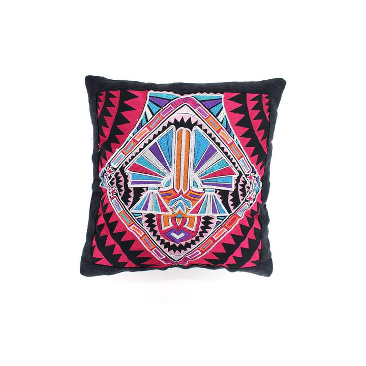 Hmong Diamond Embroidered Pillow Cover - Thailand-Decor-Lumily-Red-Lumily MZ Fair Trade Nena & Co Hiptipico Novica Lucia's World emporium