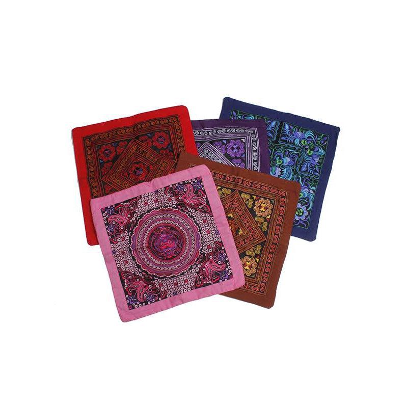 BUNDLE: 5 Pieces Colorful Embroidery Cushion Covers - Thailand-Decor-Lumily-Lumily MZ Fair Trade Nena & Co Hiptipico Novica Lucia's World emporium