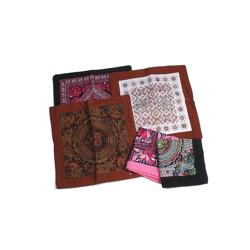 BUNDLE: Colorful Handmade Embroidery Cushion Cover 5 Pieces - Thailand-Decor-Lumily-Lumily MZ Fair Trade Nena & Co Hiptipico Novica Lucia's World emporium