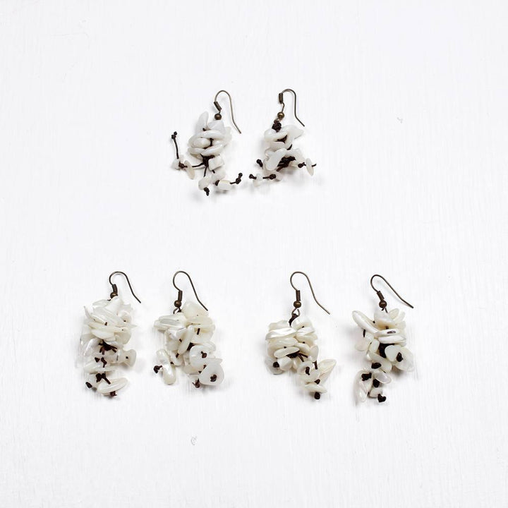 BUNDLE: Unique Stone Earrings 3 Pieces - Thailand-Jewelry-Lumily-White-Lumily MZ Fair Trade Nena & Co Hiptipico Novica Lucia's World emporium