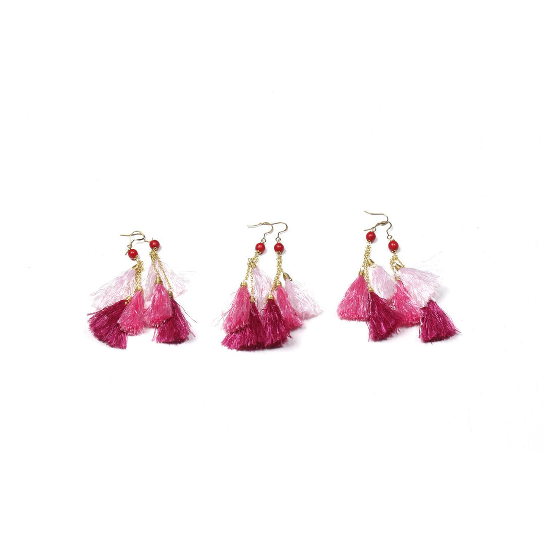 BUNDLE: Trio Tassel Earings 3 Pieces - Thailand-Jewelry-Lumily-Lumily MZ Fair Trade Nena & Co Hiptipico Novica Lucia's World emporium