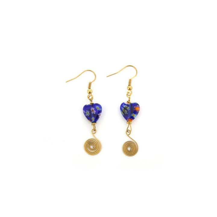 Milly Blown Glass Earrings - Thailand-Jewelry-Lumily-Dark Blue-Lumily MZ Fair Trade Nena & Co Hiptipico Novica Lucia's World emporium