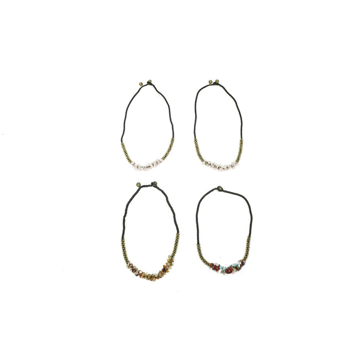 BUNDLE: Orange Stones & Brass Beads Necklace 4 Pieces - Thailand-Jewelry-Lumily-Lumily MZ Fair Trade Nena & Co Hiptipico Novica Lucia's World emporium