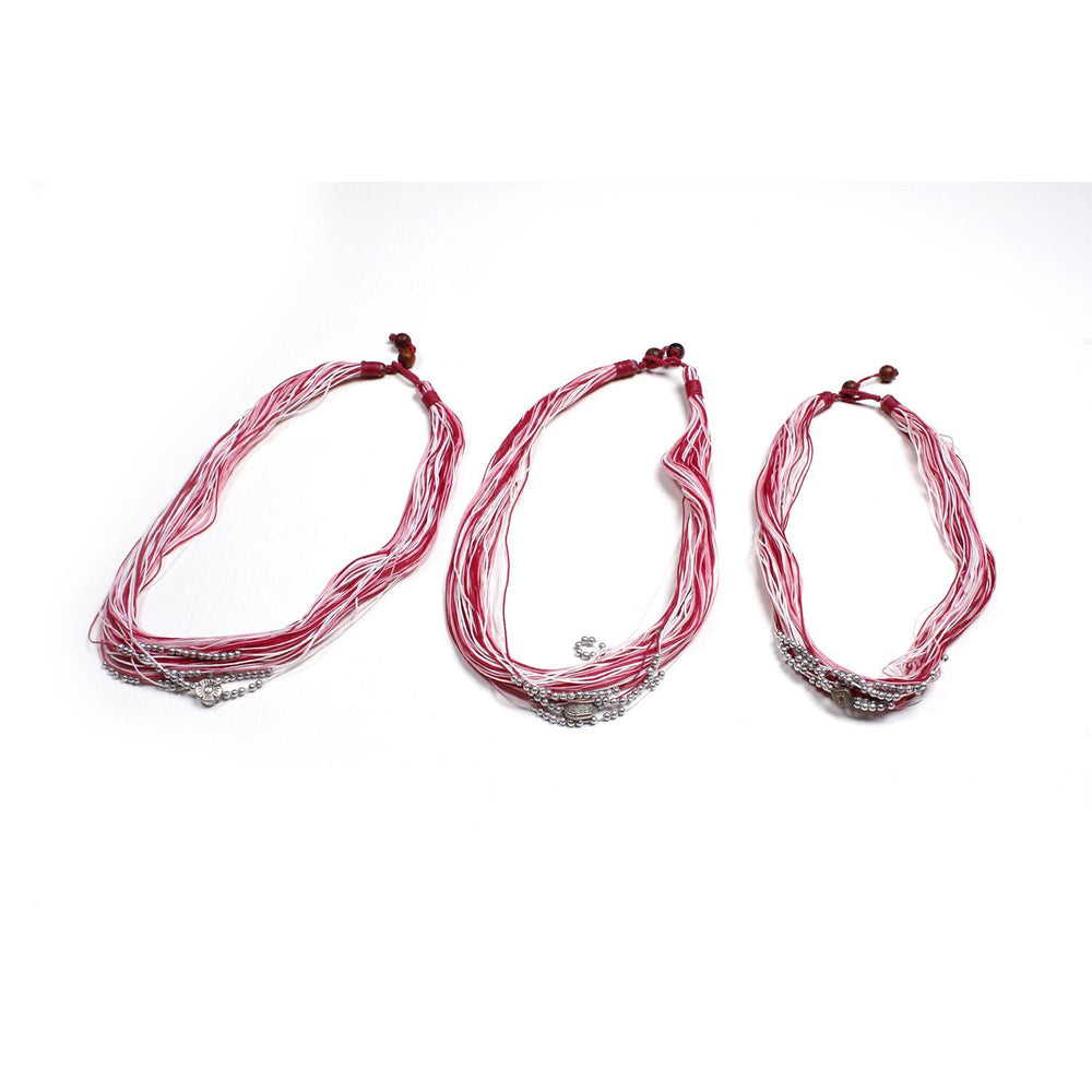 BUNDLE: Cotton Waxed String Necklace 4 & 3 Pieces - Thailand-Jewelry-Lumily-3 Piece Bundle-Lumily MZ Fair Trade Nena & Co Hiptipico Novica Lucia's World emporium