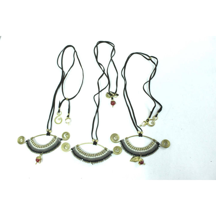 BUNDLE: Half Circle Brass Necklace 3 Pieces - Thailand-Jewelry-Lumily-Lumily MZ Fair Trade Nena & Co Hiptipico Novica Lucia's World emporium