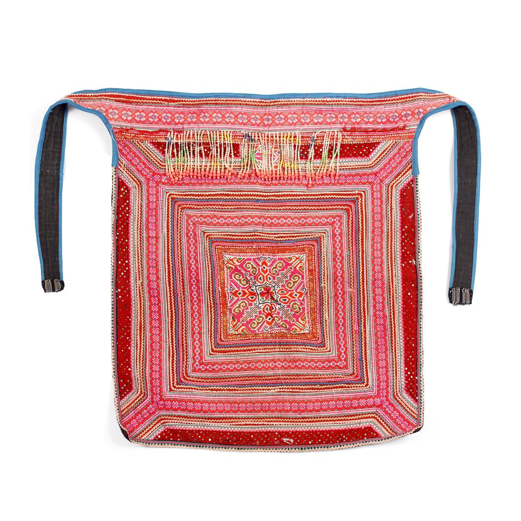 Hmong Traditional Baby Carrier Textile - Thailand-Textile-Lumily-Red-Lumily MZ Fair Trade Nena & Co Hiptipico Novica Lucia's World emporium