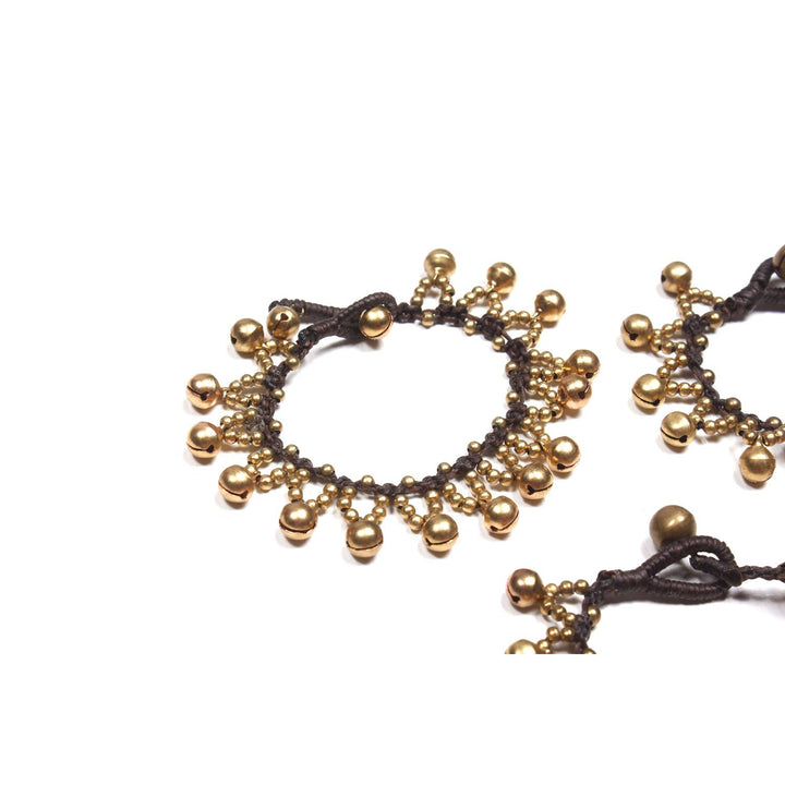 BUNDLE: Brass Bead With Bells Bracelet 3 Pieces - Thailand-Bracelets-Lumily-Lumily MZ Fair Trade Nena & Co Hiptipico Novica Lucia's World emporium