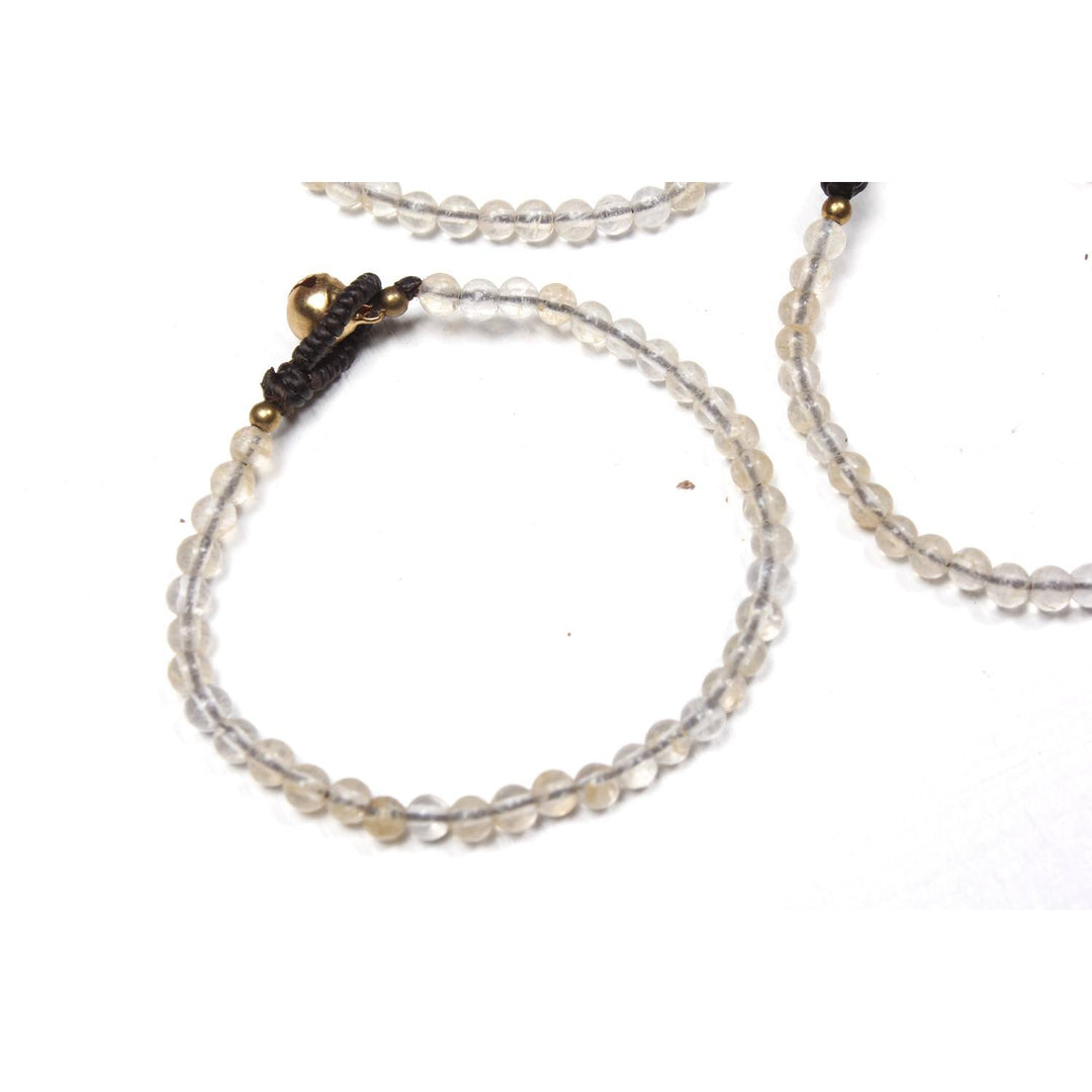 BUNDLE: Thai Clear Stones Adjustable Bracelet 5 Pieces - Thailand-Bracelets-Lumily-Lumily MZ Fair Trade Nena & Co Hiptipico Novica Lucia's World emporium