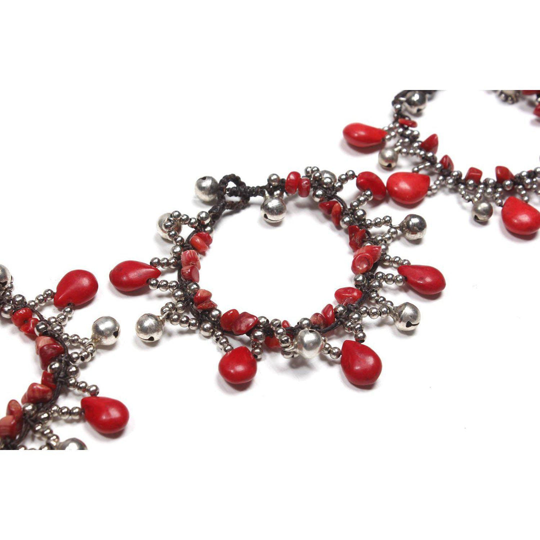 BUNDLE: Red Stone Bracelet 3 Pieces - Thailand-Bracelets-Lumily-Lumily MZ Fair Trade Nena & Co Hiptipico Novica Lucia's World emporium
