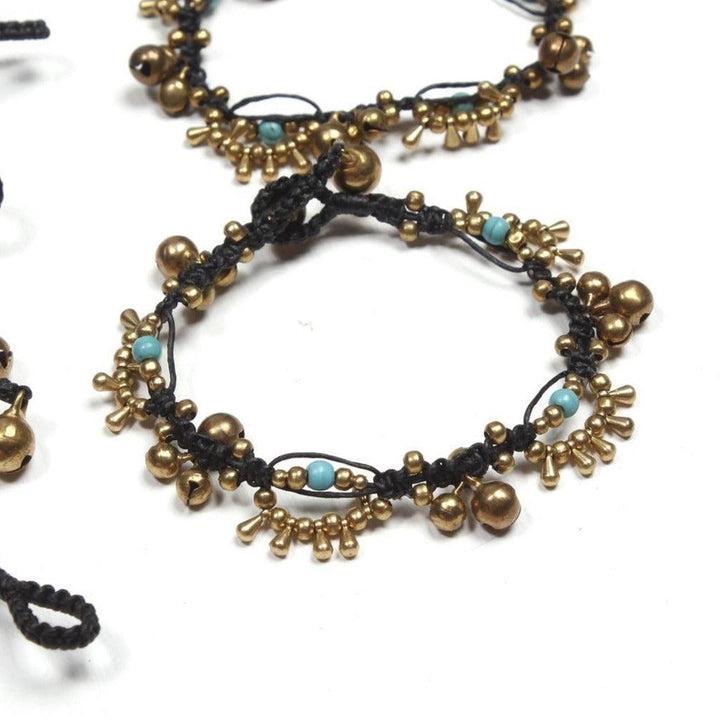 BUNDLE: Brass Braided Adjustable Stone Bracelet 6 Pieces - Thailand-Bracelets-Lumily-Lumily MZ Fair Trade Nena & Co Hiptipico Novica Lucia's World emporium