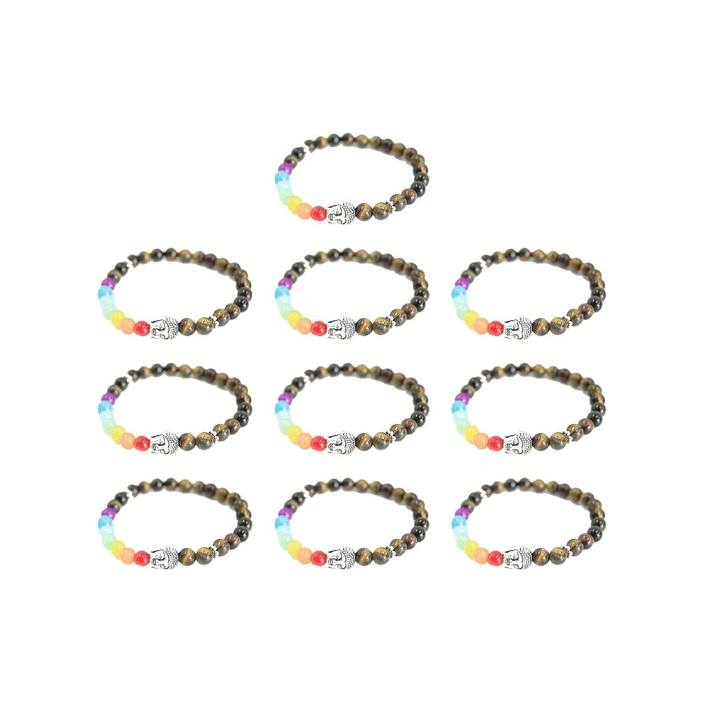 BUNDLE: Multicolored Stones Bracelet 10 Pieces - Thailand-Bracelets-Lumily-Lumily MZ Fair Trade Nena & Co Hiptipico Novica Lucia's World emporium