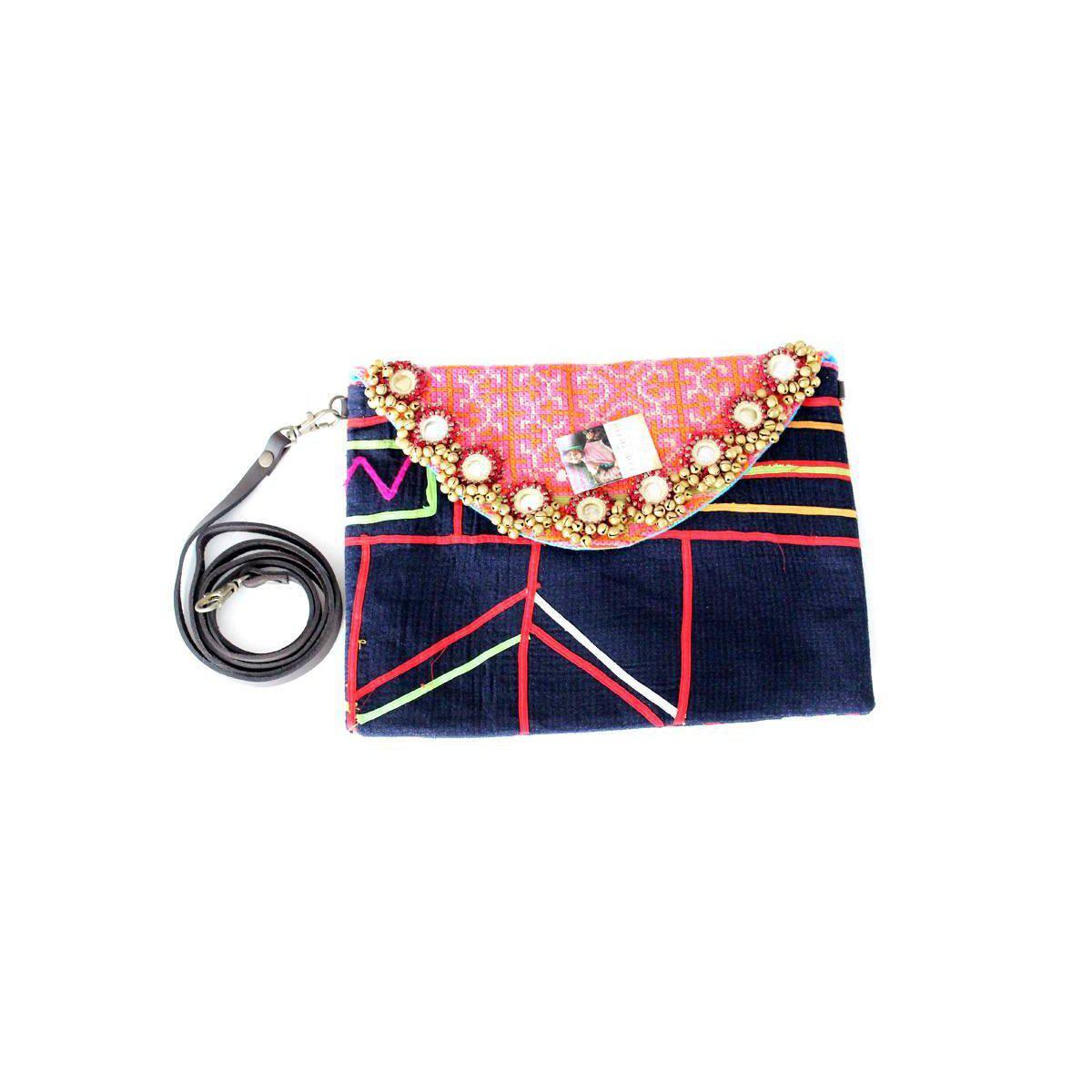 Karen Vintage Fabric Bag With Leather Straps - Thailand – Lumily
