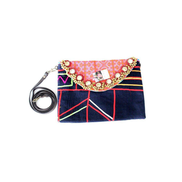 Karen Vintage Fabric Bag With Leather Straps - Thailand-Bags-Lumily-Style 1-Lumily MZ Fair Trade Nena & Co Hiptipico Novica Lucia's World emporium