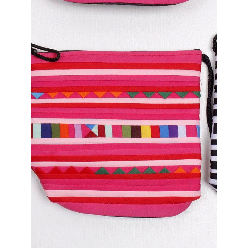 BUNDLE: Sustainably Made Beautiful Striped Cosmetic Bag 6 Pieces - Thailand-Bags-Lumily-Lumily MZ Fair Trade Nena & Co Hiptipico Novica Lucia's World emporium