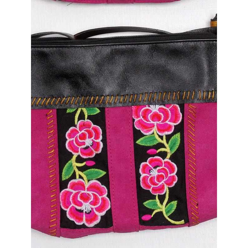 BUNDLE: Rose Leather Crossbody Bag 4 Pieces - Thailand-Bags-Lumily-Lumily MZ Fair Trade Nena & Co Hiptipico Novica Lucia's World emporium