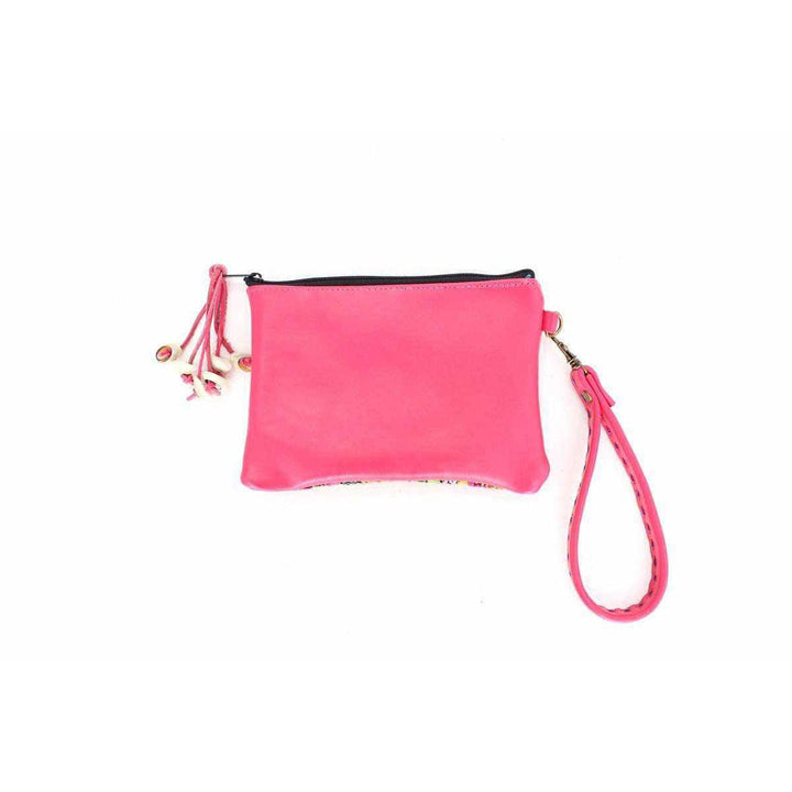 Shelly Vintage Fabric Leather Wristlet - Thailand-Bags-Lumily-Pink-Lumily MZ Fair Trade Nena & Co Hiptipico Novica Lucia's World emporium