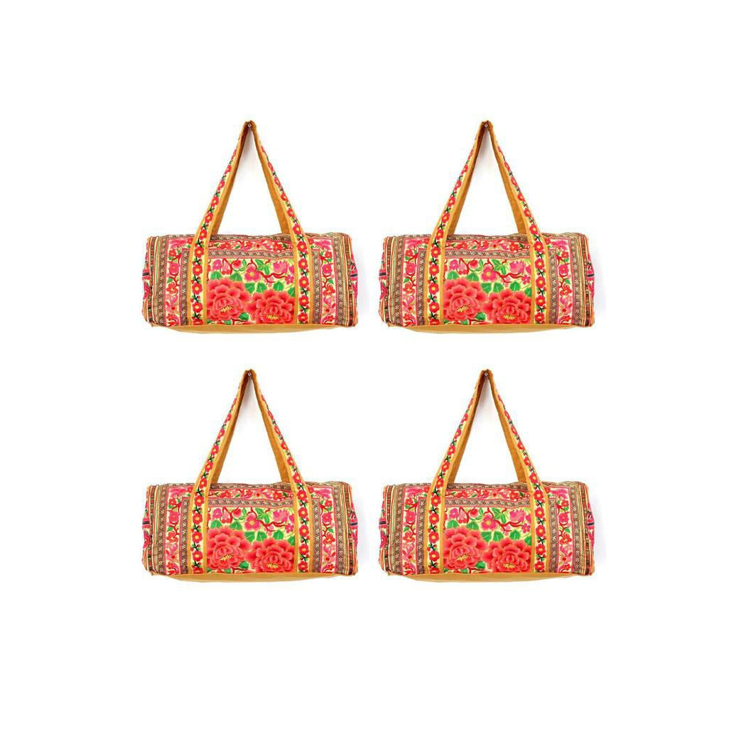 BUNDLE: Flower Orange Duffel Bag 4 Pieces - Thailand-Jewelry-Lumily-Lumily MZ Fair Trade Nena & Co Hiptipico Novica Lucia's World emporium