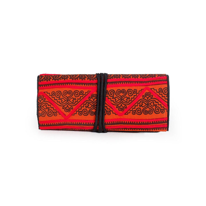 Geometric Hmong Foldover Yarn Piped Wallet - Thailand-Bags-Lumily-Lumily MZ Fair Trade Nena & Co Hiptipico Novica Lucia's World emporium