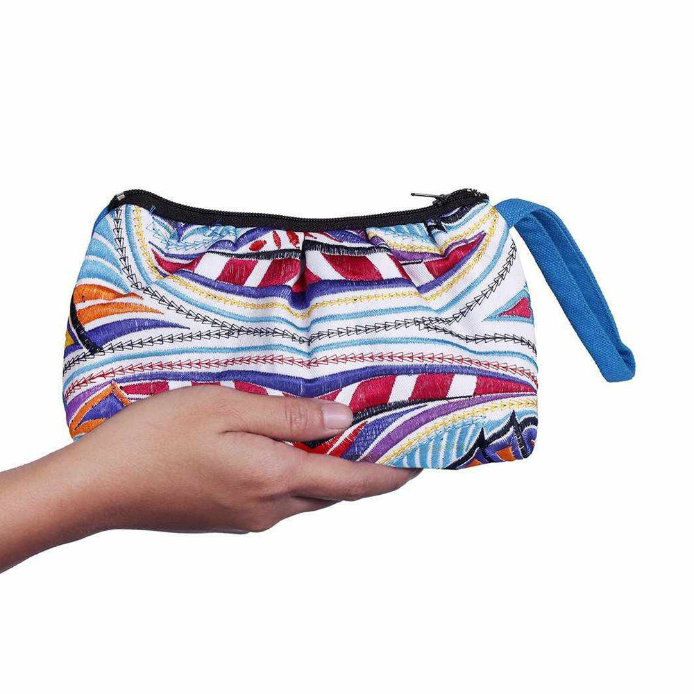 Tahj Embroidered Artisan Wristlet Pouch - Thailand-Wristlet-Ae (Thailand)-Lumily Fair Trade Handmade