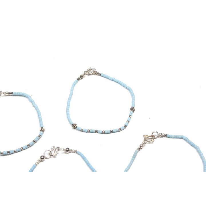 BUNDLE: Blue Beads Stone Boho Bracelet 5 Pieces - Thailand-Jewelry-Lumily-Lumily MZ Fair Trade Nena & Co Hiptipico Novica Lucia's World emporium